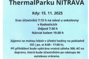Zájezd do ThermalParku NITRAVA, 15.11.2025