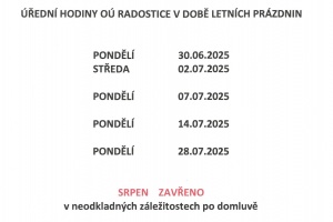 Prázdninový provoz na OÚ Radostice