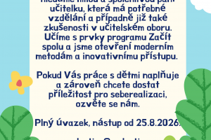 ZŠ  a MŠ Radostice hledá paní učitelku
